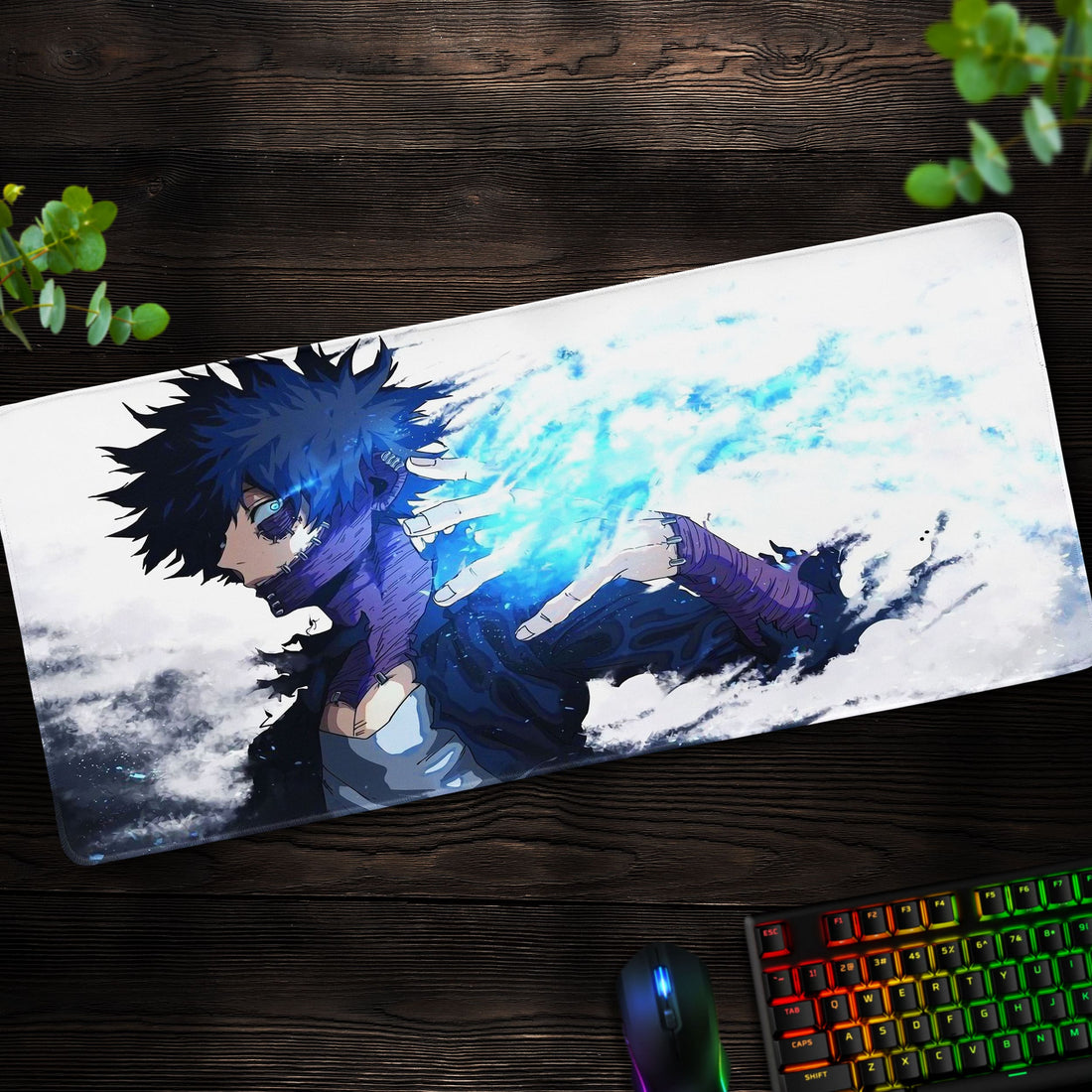 Dabi Blue Flame Desk Mat, My Hero Academia Mouse Pad