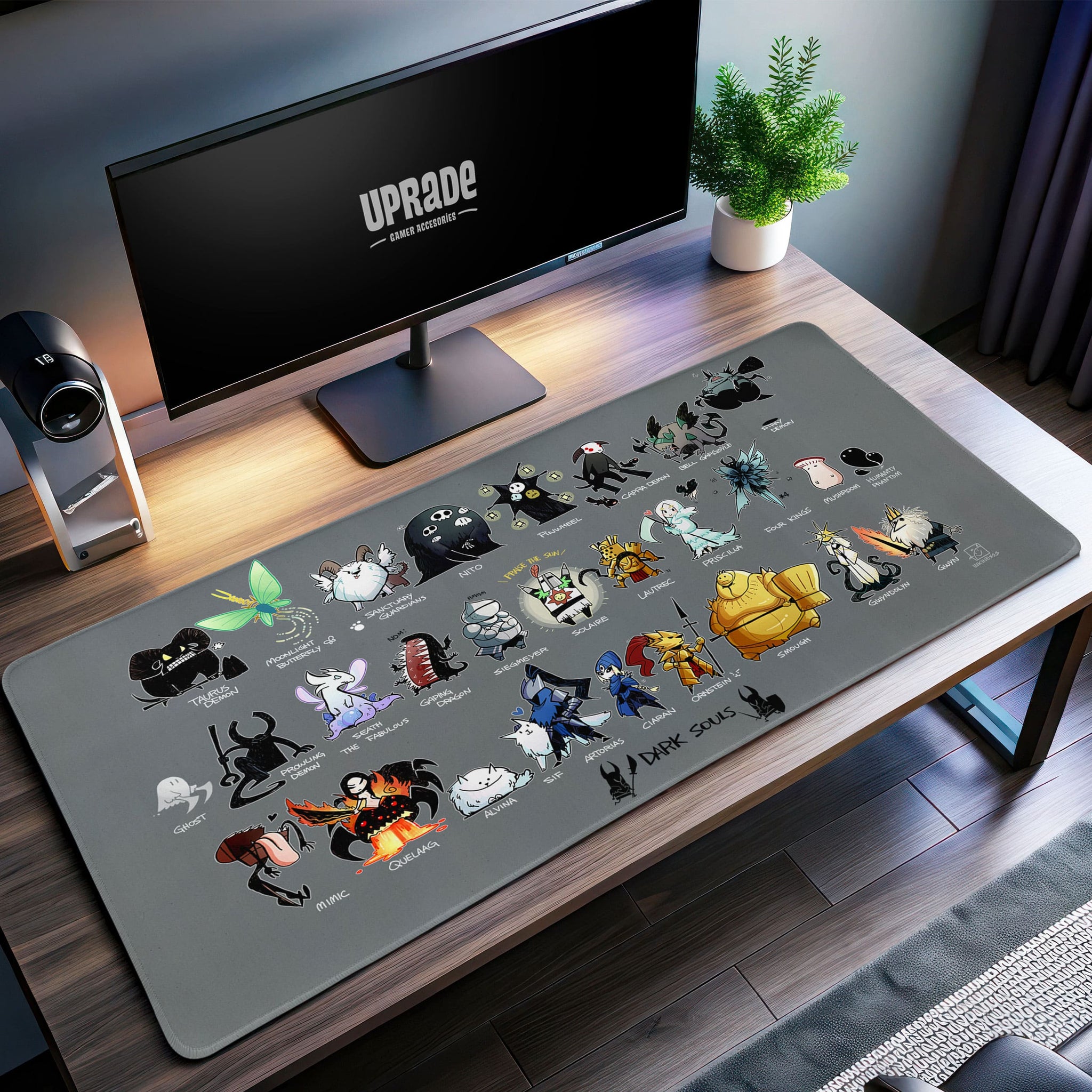 Dark Souls Chibi Characters Desk Mat, Cute Gaming Mouse Pad