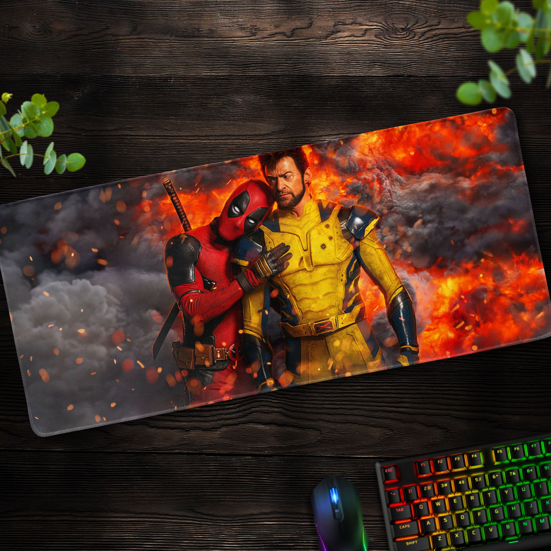 Deadpool & Wolverine Desk Mat, Marvel Heroes Mouse Pad