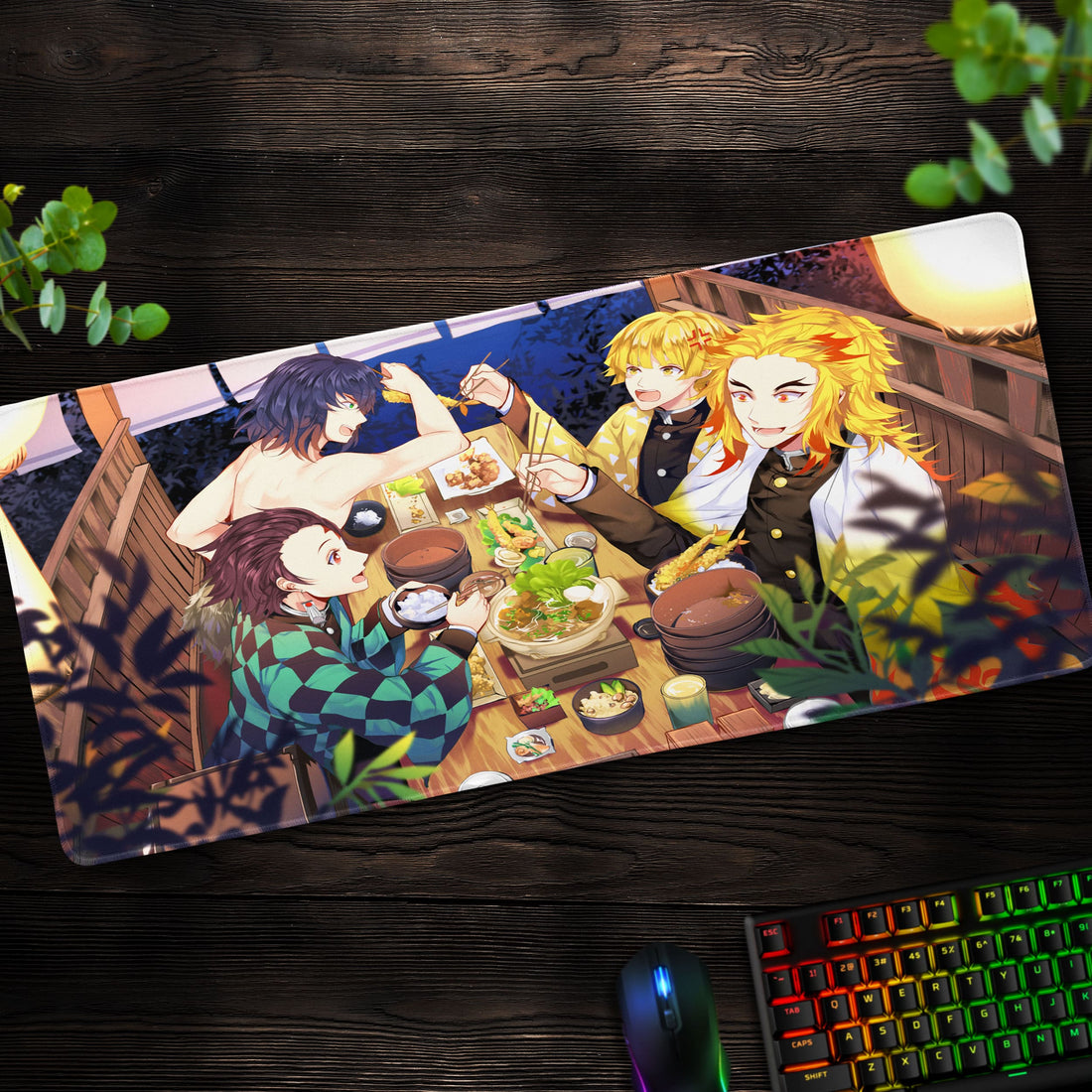 Demon Slayer Dining Scene Desk Mat, Hashira Feast Mouse Pad