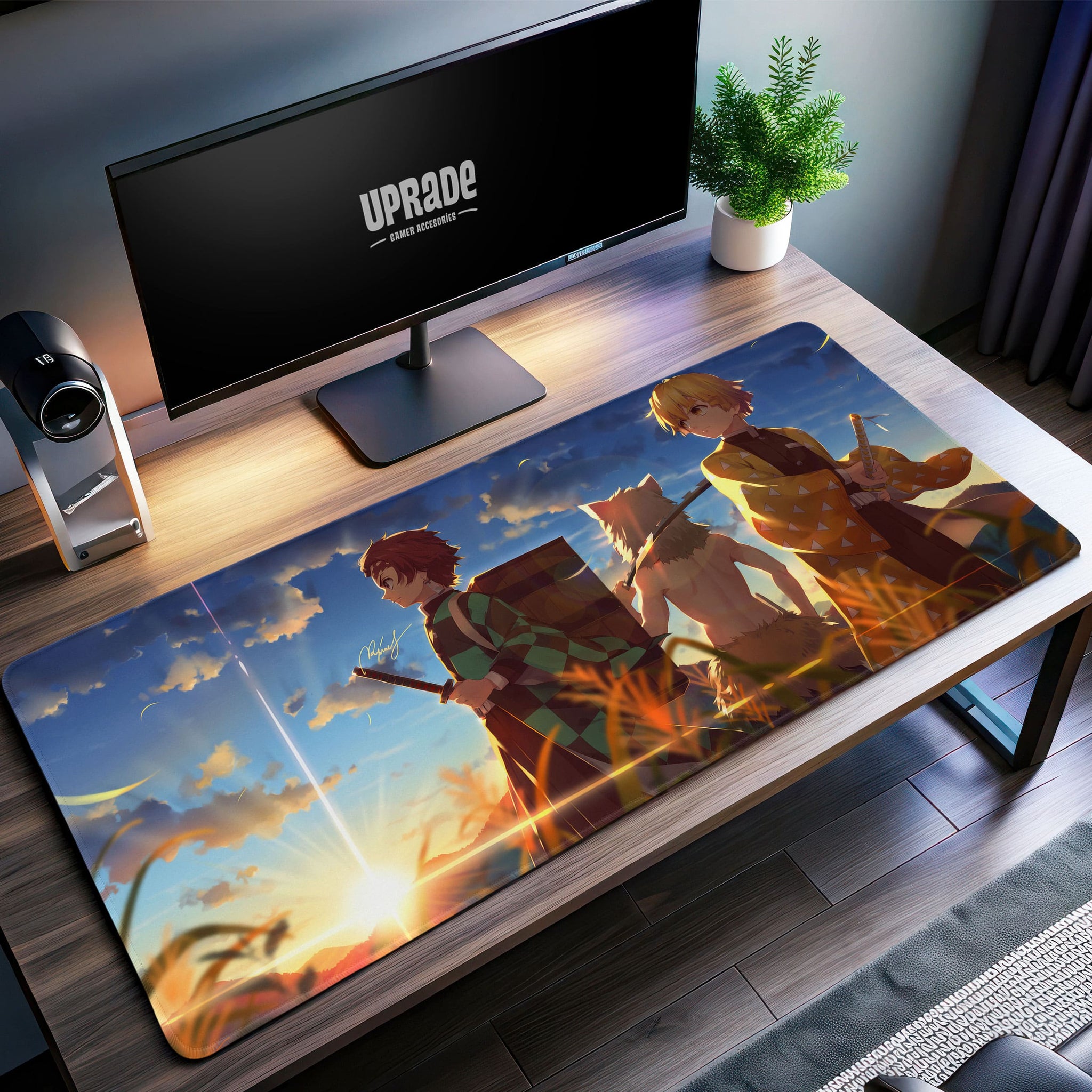 Demon Slayer Trio Desk Mat, Tanjiro Zenitsu Inosuke Mouse Pad