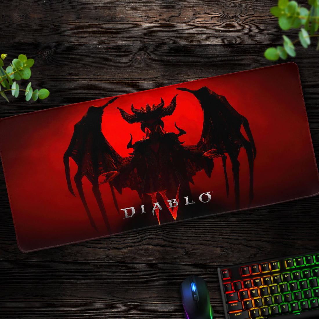 Diablo IV Shadowed Lord Desk Mat, Lilith's Descent Mouse Pad