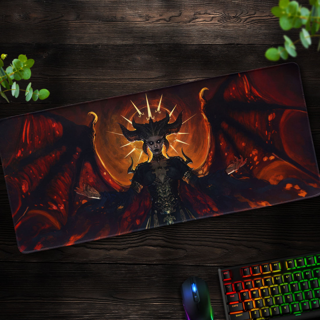 Diablo Lilith Desk Mat, Dark Fantasy Gaming Mouse Pad