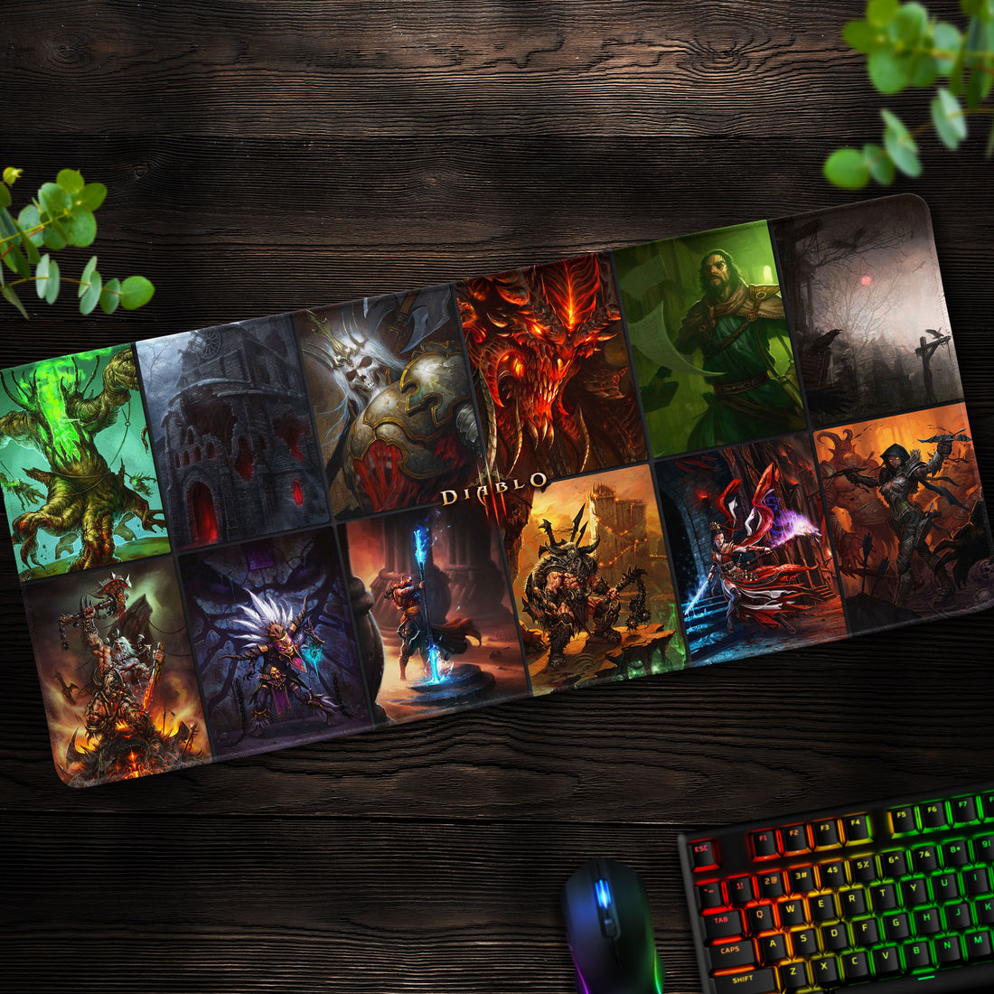 Diablo Legendary Collage Desk Mat, Iconic Moments Mouse Pad