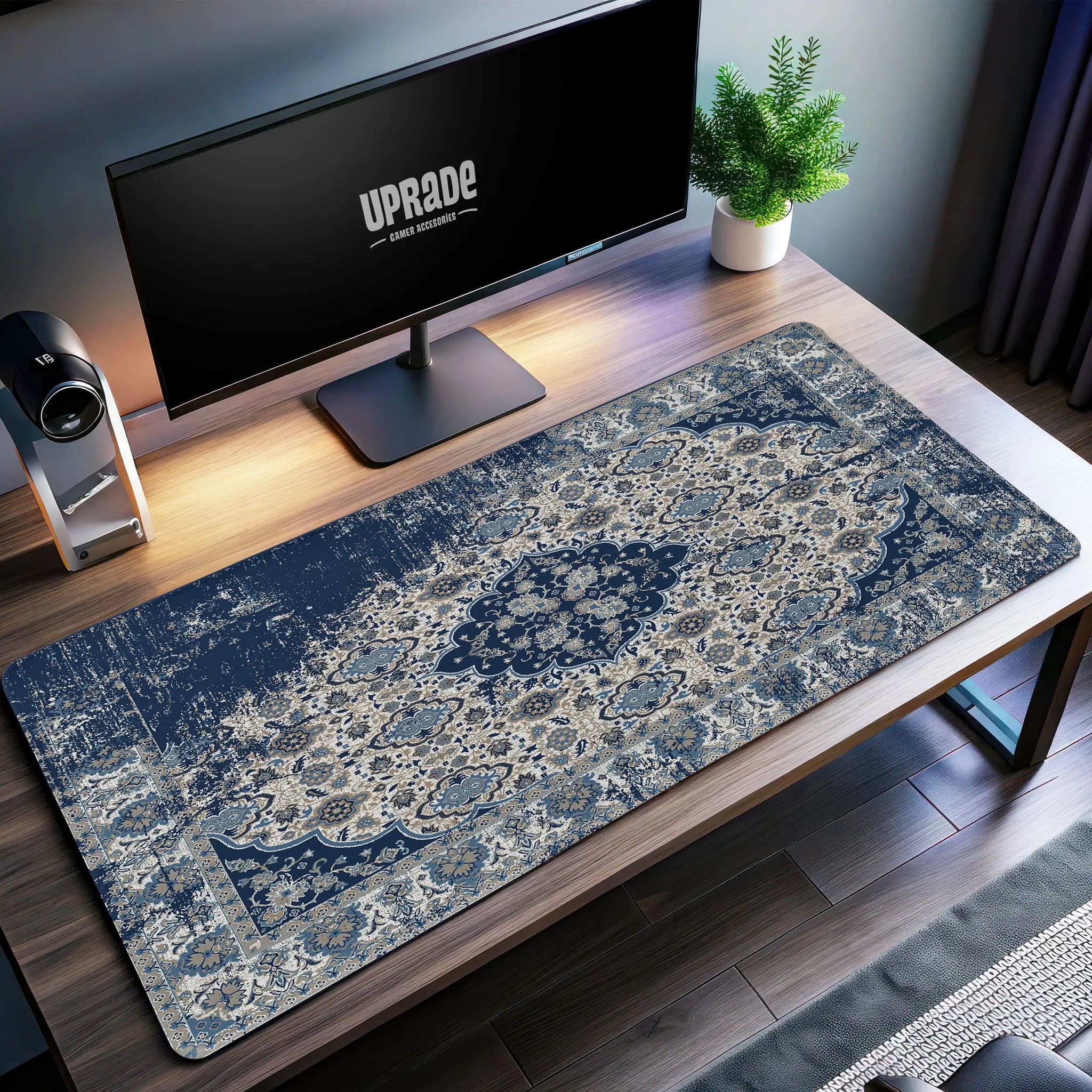 Navy Vintage Persian Desk Mat, Classic Rug Mouse Pad - Cocoon Markt