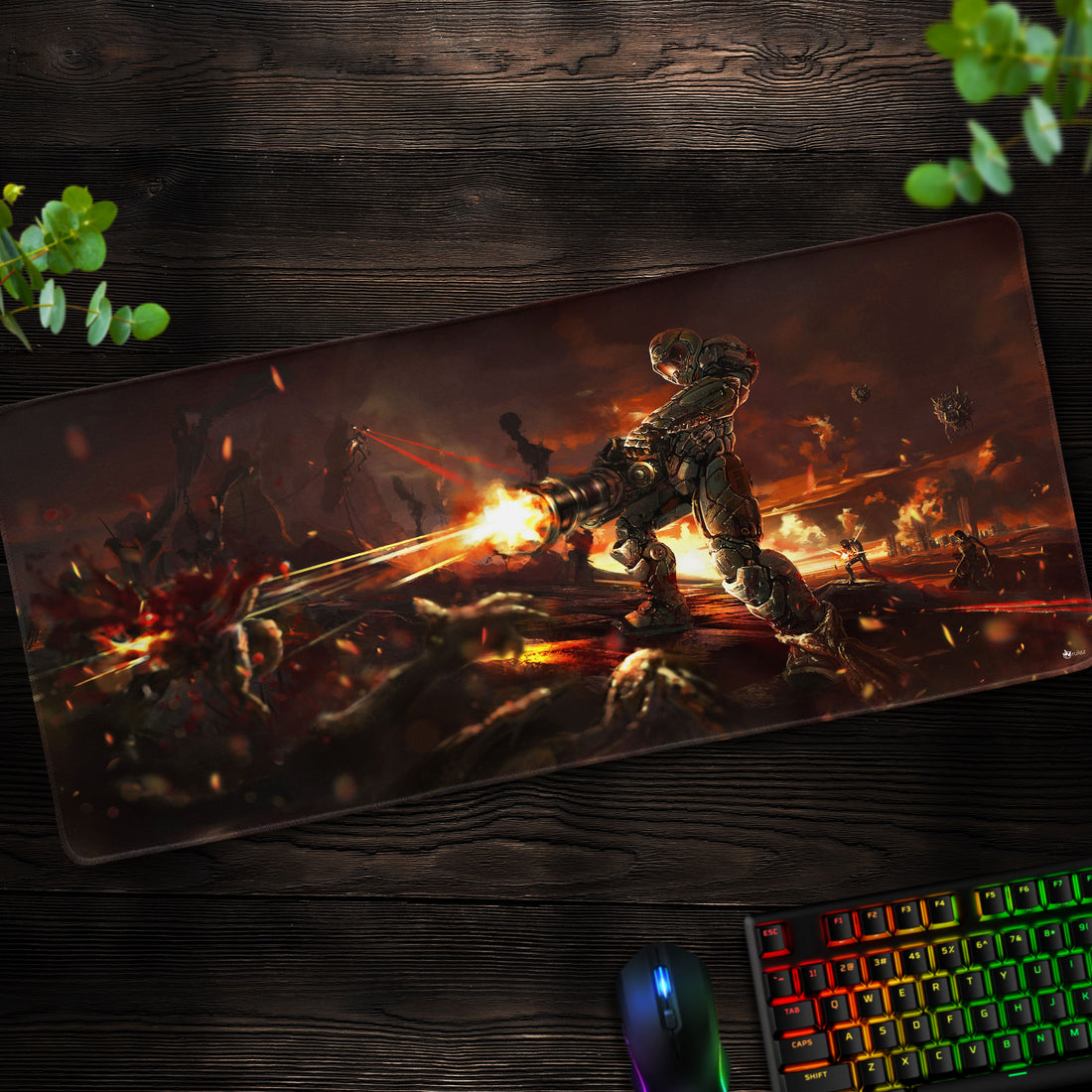 Doom Slayer Carnage Desk Mat, Ultimate Demon Slayer Mouse Pad