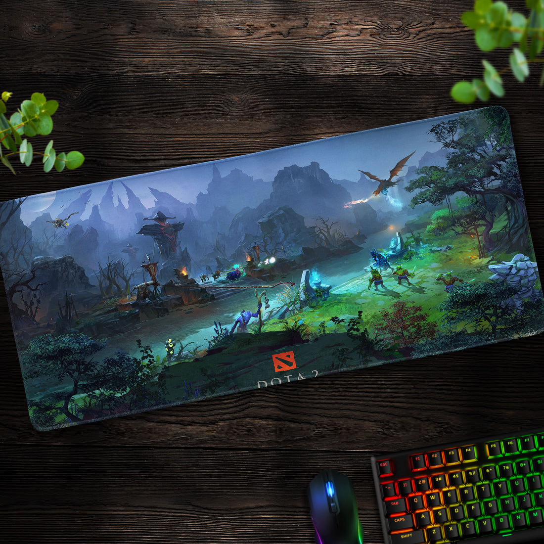 Dota 2 Radiant vs. Dire Desk Mat, MOBA Battlefield Mouse Pad