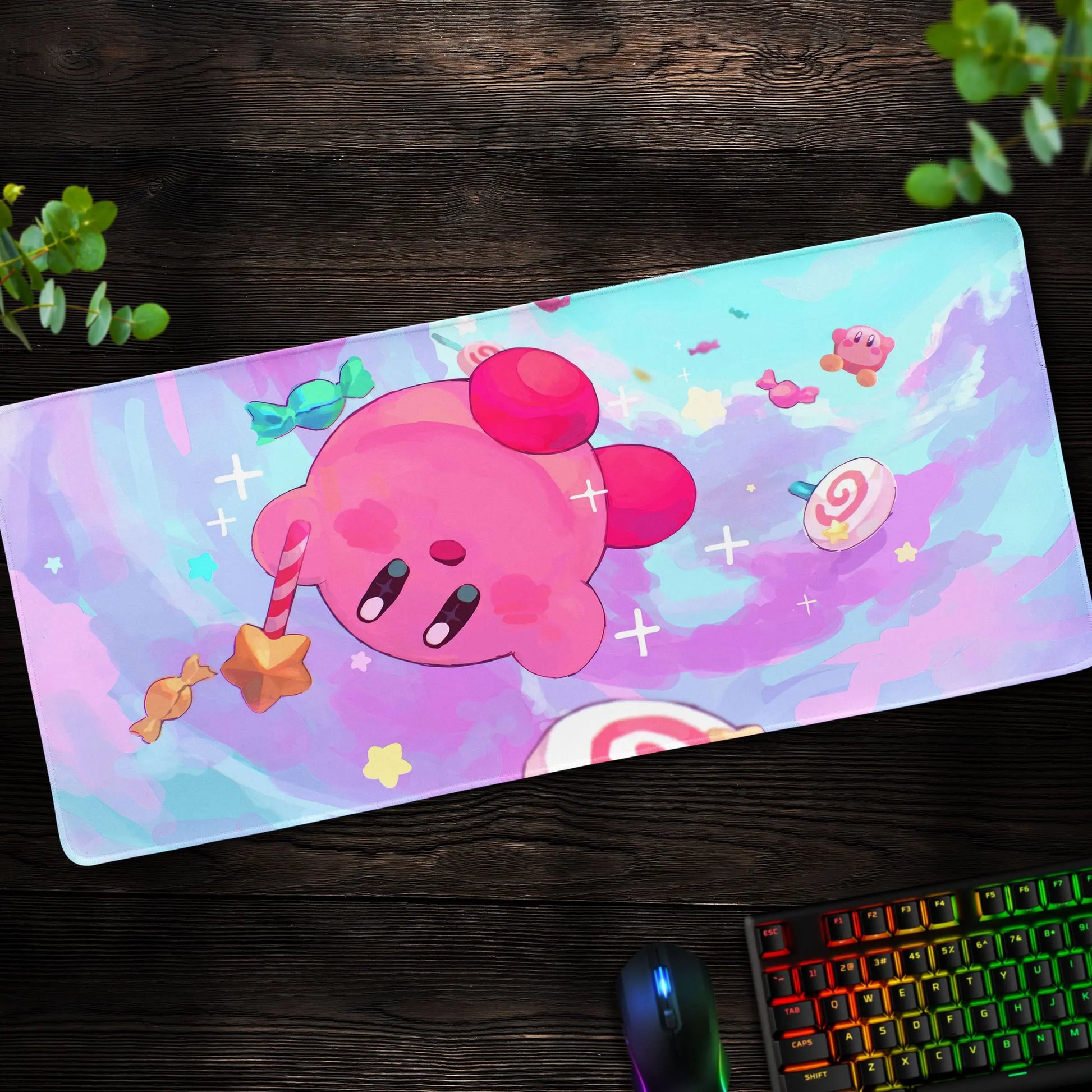 Kirby Dreamland Desk Mat, Pastel Adventure Mouse Pad - Cocoon Markt