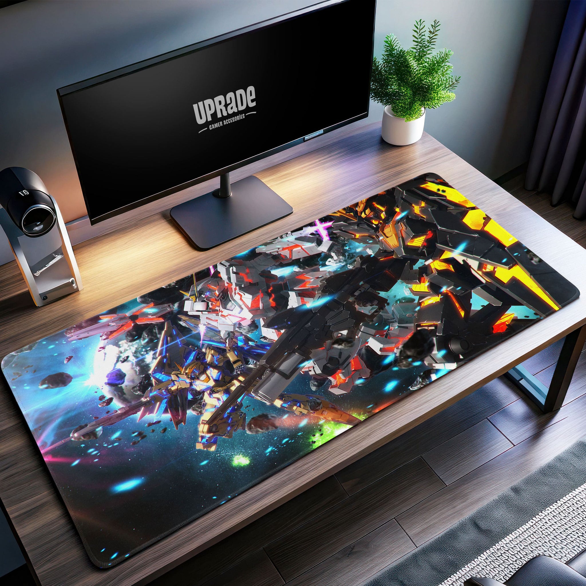 Gundam Space Battle Desk Mat, Mecha Action Mouse Pad