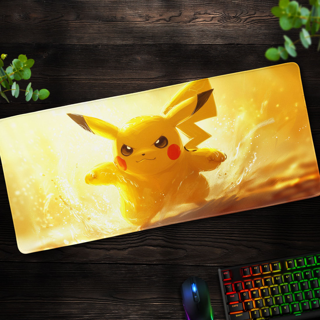 Electrifying Pikachu Desk Mat, Pokémon Mouse Pad