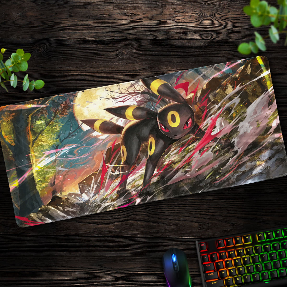 Umbreon Nightfall Desk Mat, Dark Pokémon Mouse Pad