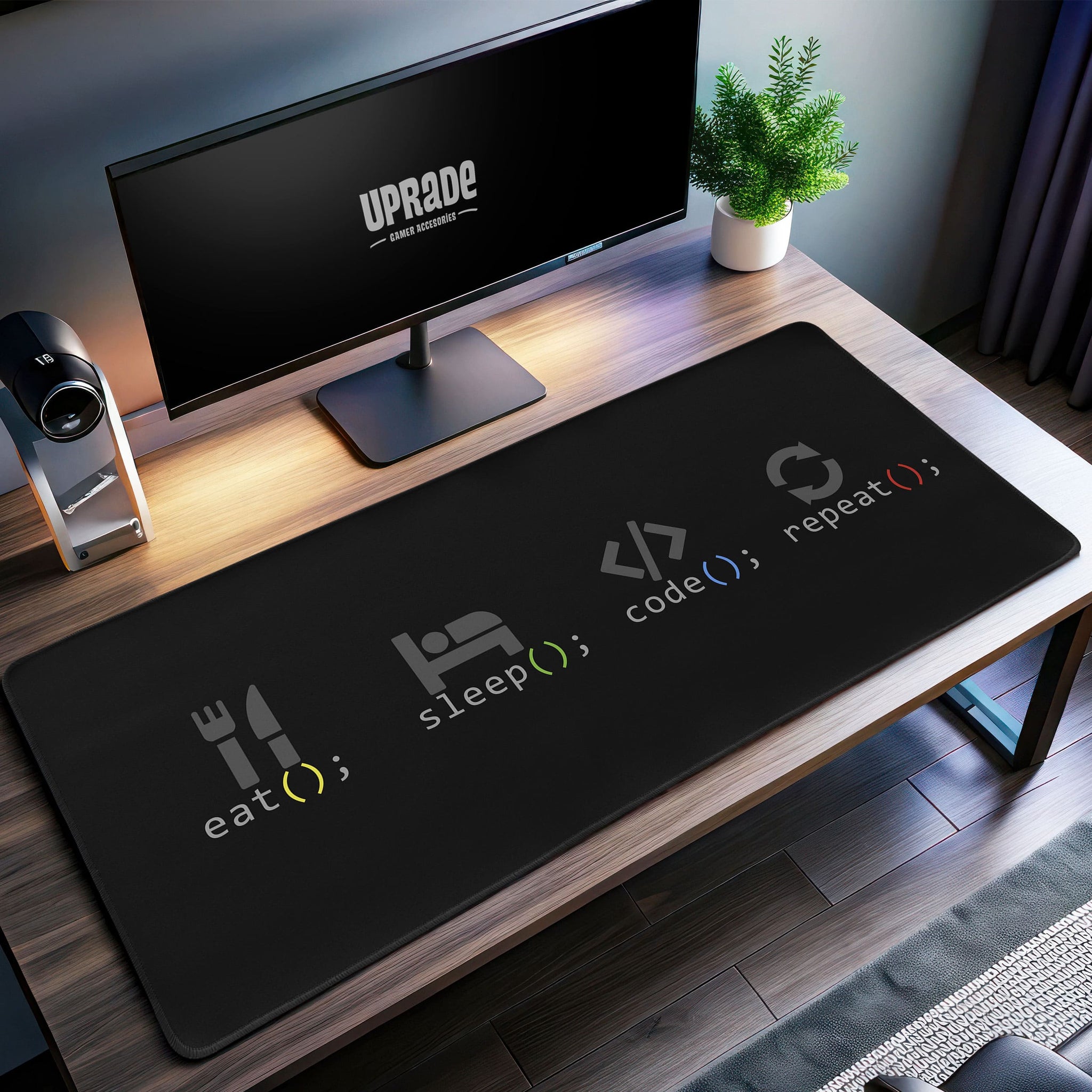 Eat Sleep Code Desk Mat, Programmer Mouse Pad