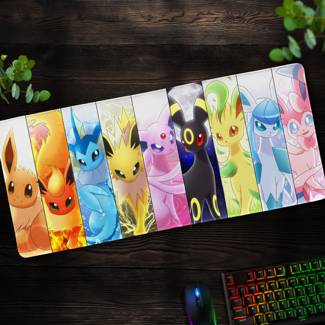 Eeveelutions Desk Mat, Pokémon Eevee Mouse Pad