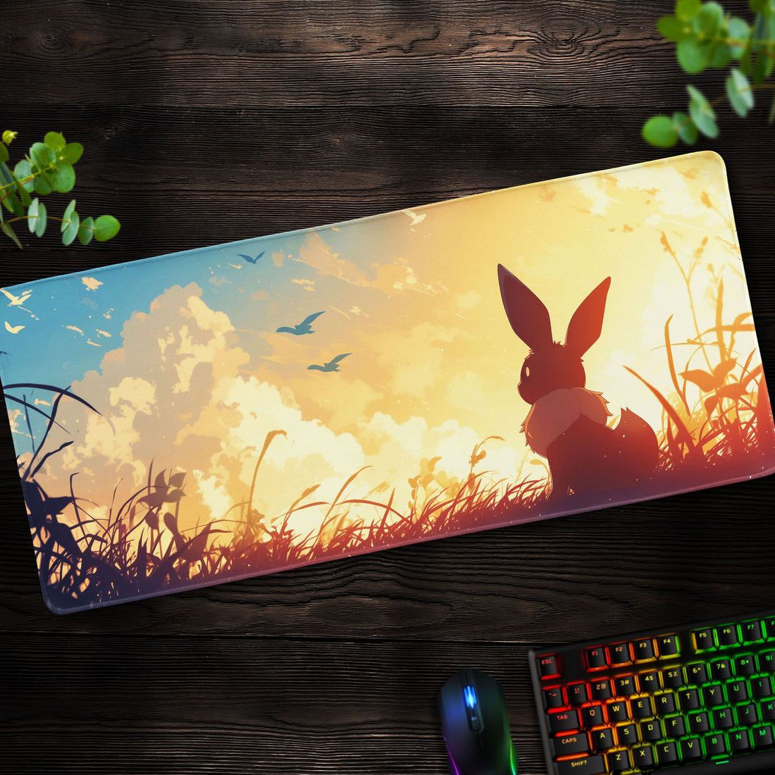 Eevee Sunset Desk Mat, Pokémon Mouse Pad