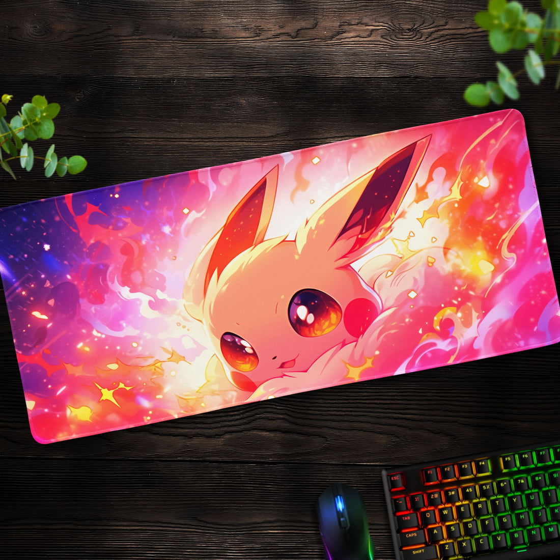 Eevee Radiant Glow Desk Mat, Pokémon Mouse Pad