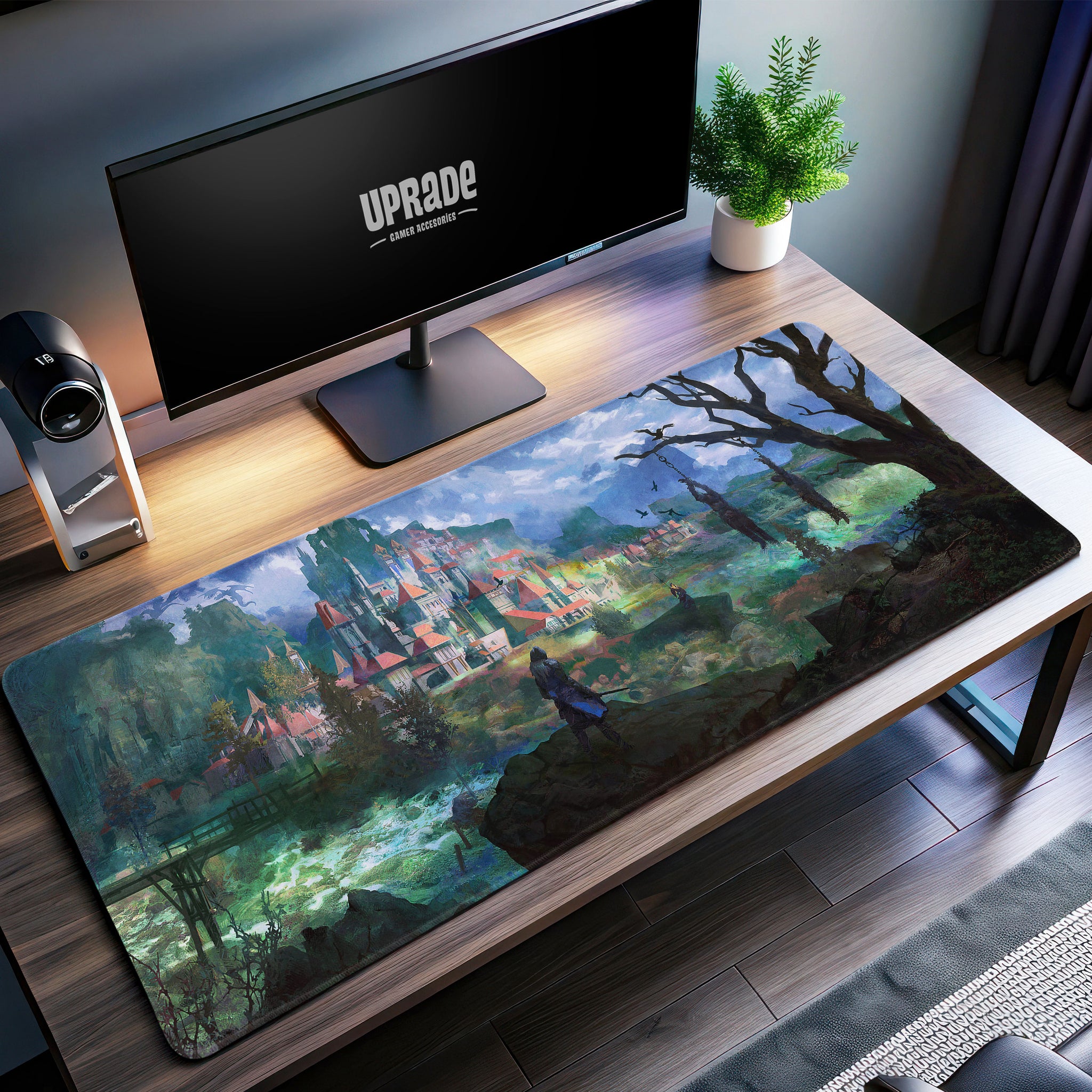 Elden Ring Castle Mourne Desk Mat, Gritty Fantasy Mouse Pad