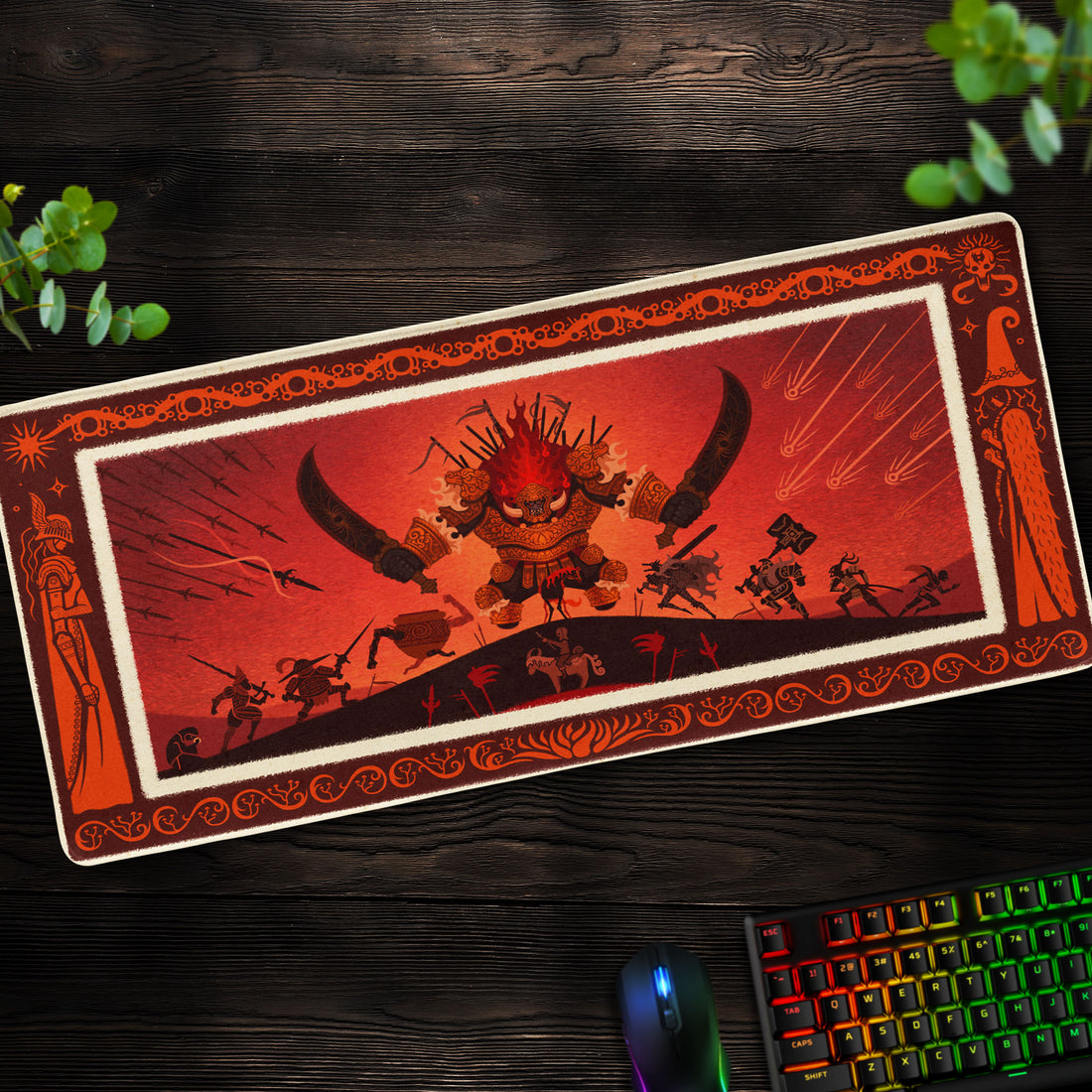 Elden Ring Fire Giant Desk Mat, Mythic Battle Mouse Pad