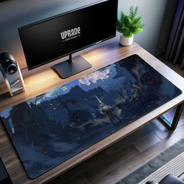 Elden Ring Tarnished Knight Desk Mat, Ruined Battlefield Mouse Pad