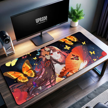 Butterfly Dream Desk Mat, Anime Art Mouse Pad