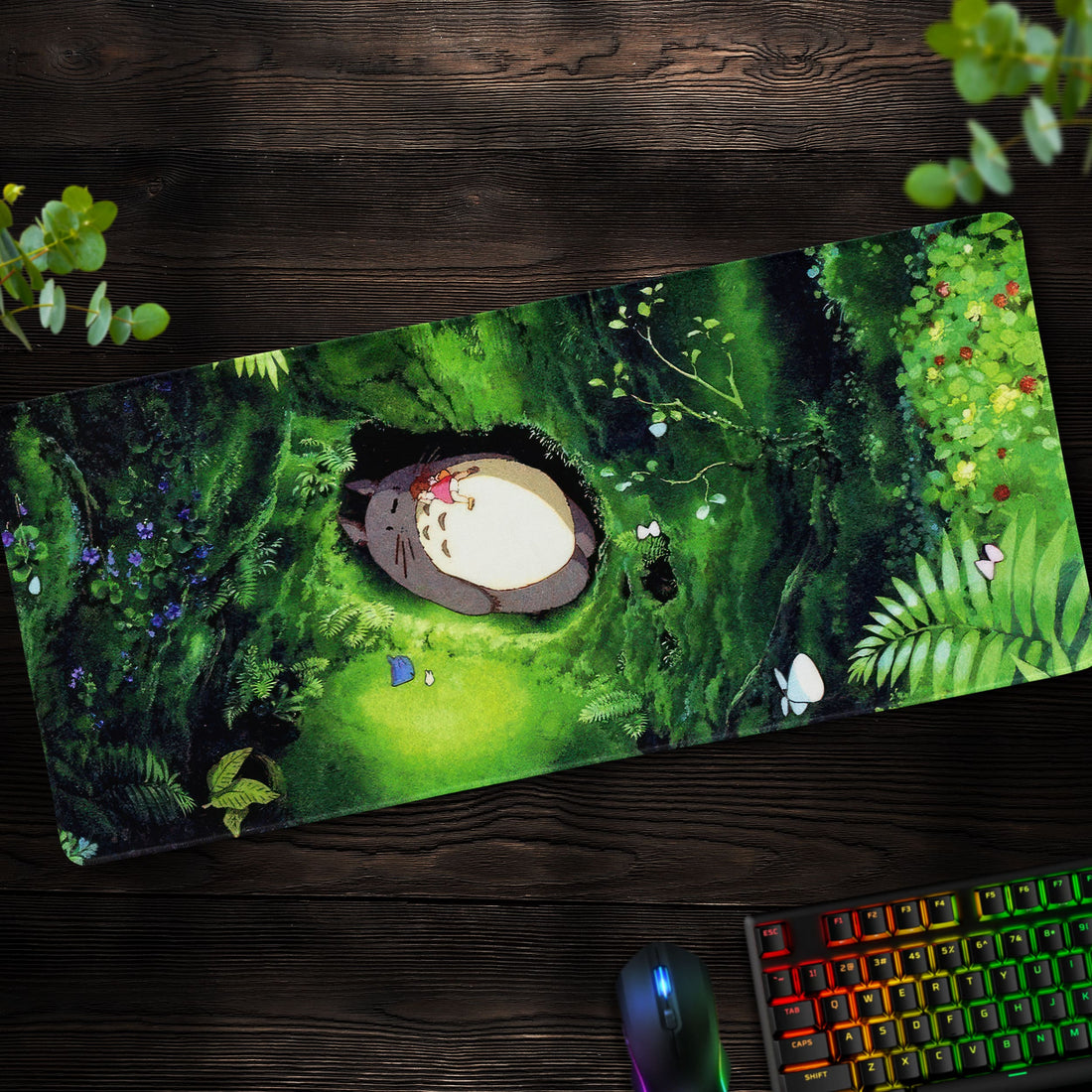 Totoro Forest Haven Desk Mat, Studio Ghibli Mouse Pad