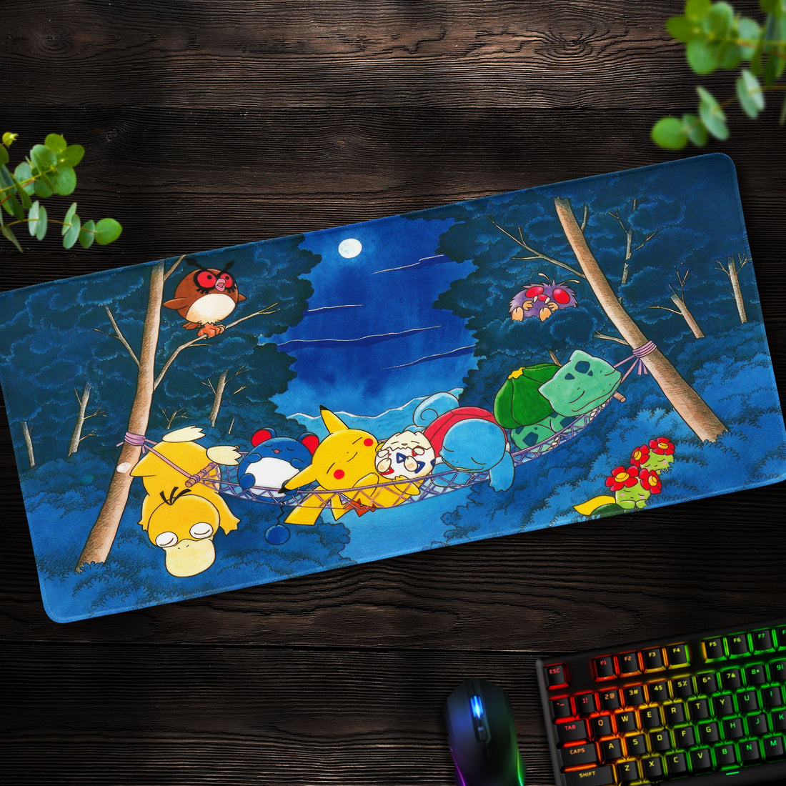 Pokémon Nighttime Nap Desk Mat, Pikachu & Friends Hammock Mouse Pad