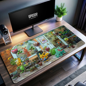 Pokémon Garden Café Desk Mat, Pikachu & Bulbasaur Mouse Pad