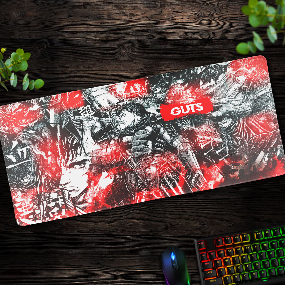 Guts Collage Desk Mat, Berserk Mouse Pad