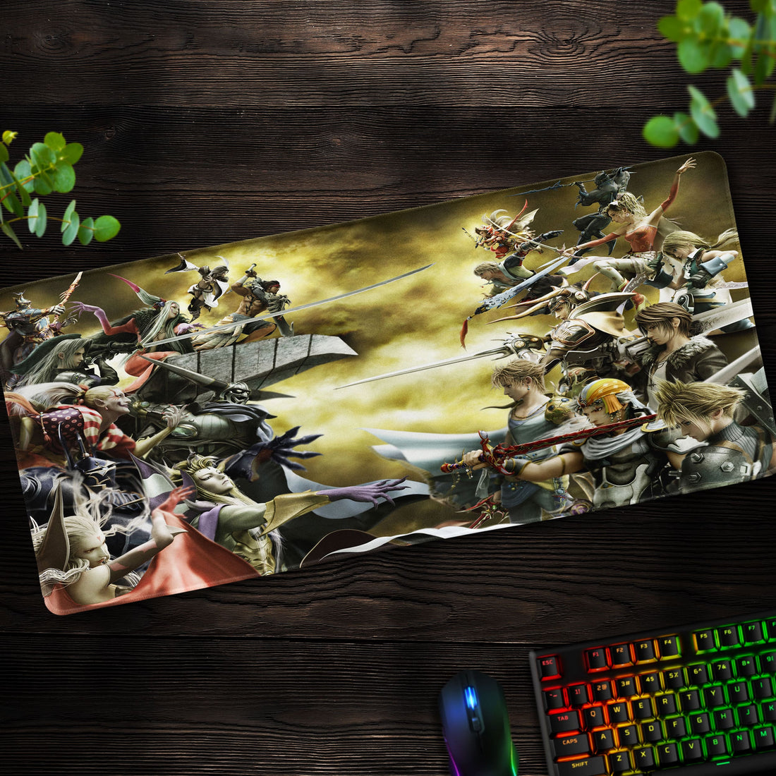 Final Fantasy Heroes vs Villains Desk Mat, Epic Battle Mouse Pad