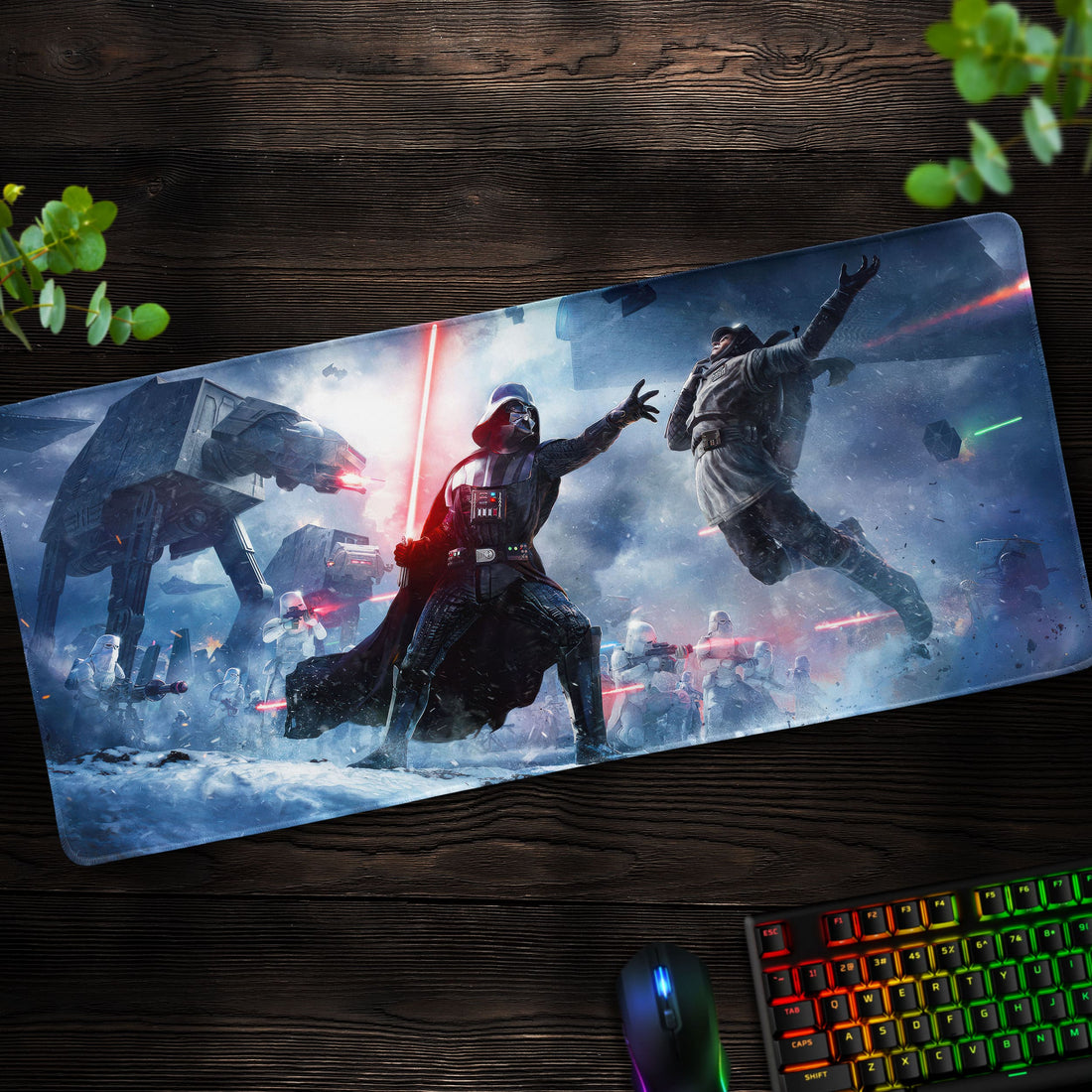 Darth Vader Battle Scene Desk Mat, Star Wars Mouse Pad