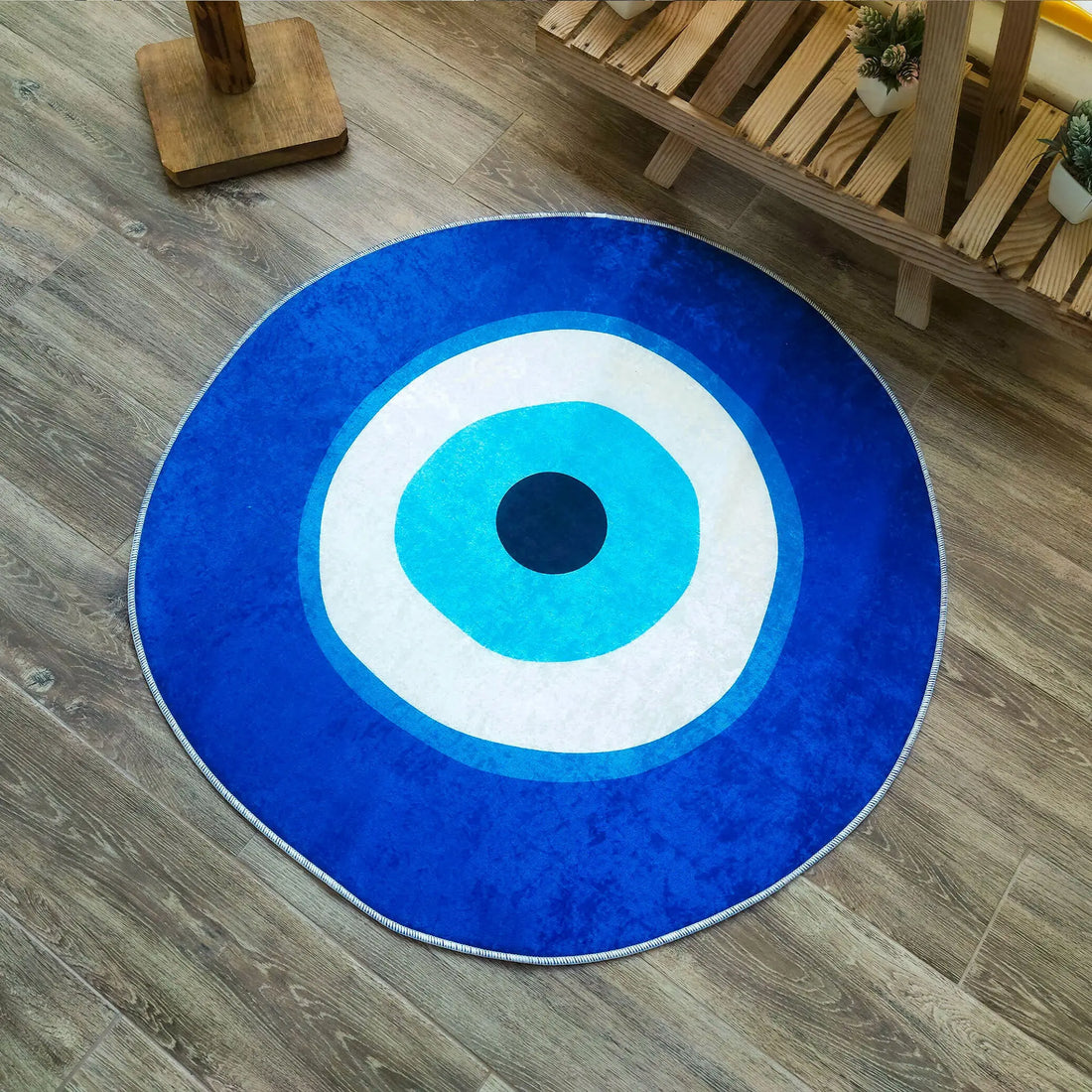 Evil Eye Rug, Decorative Nazar Carpet for Modern Spaces