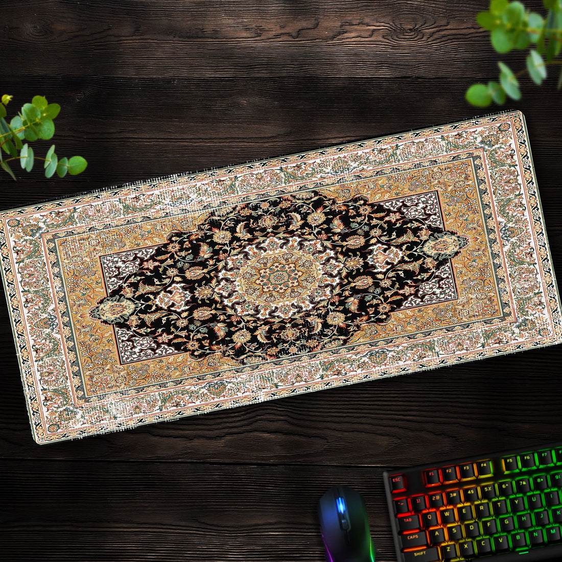 Classic Persian Desk Mat, Oriental Rug Mouse Pad