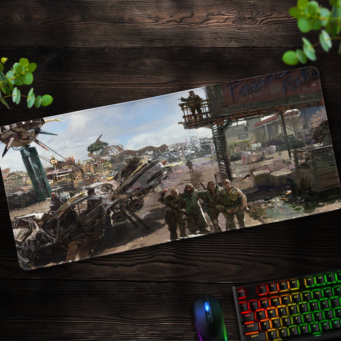 Fallout Paradise Falls Desk Mat, Wasteland Survivors Mouse Pad