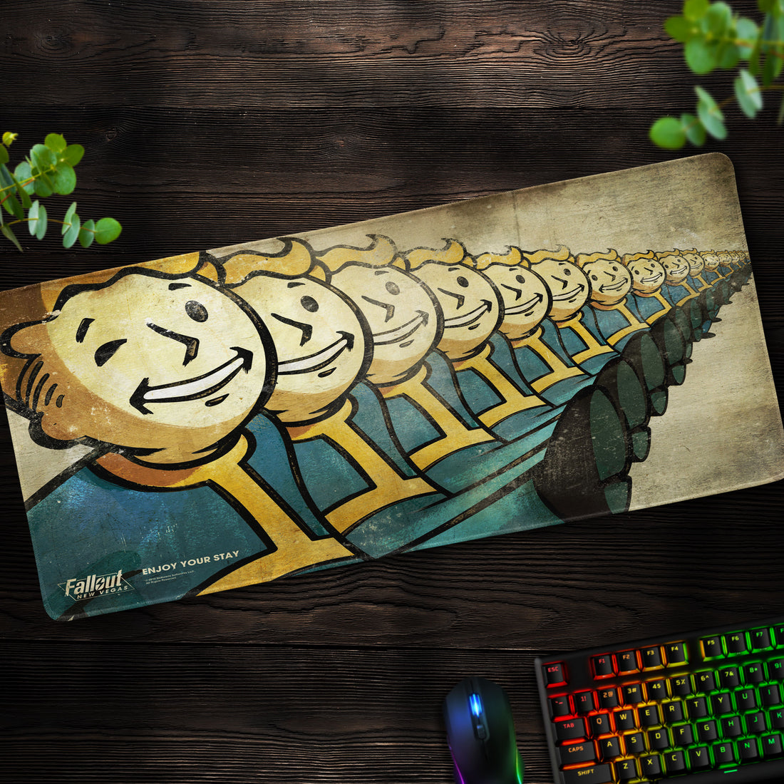 Fallout Vault Boy Desk Mat, Retro Vault-Tec Mouse Pad