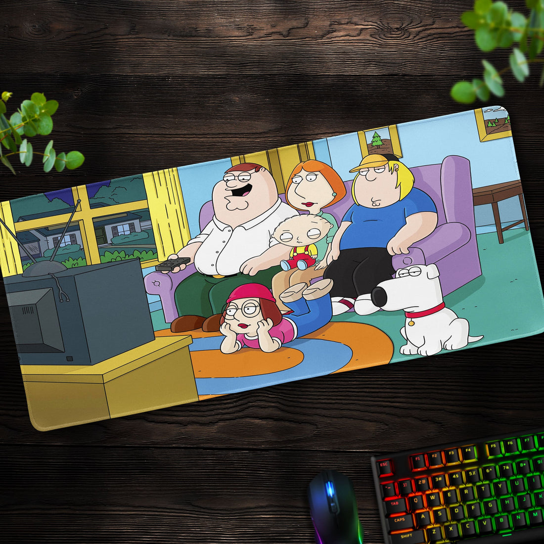 Family Guy Couch Scene Desk Mat, Griffin Family Mouse Pad