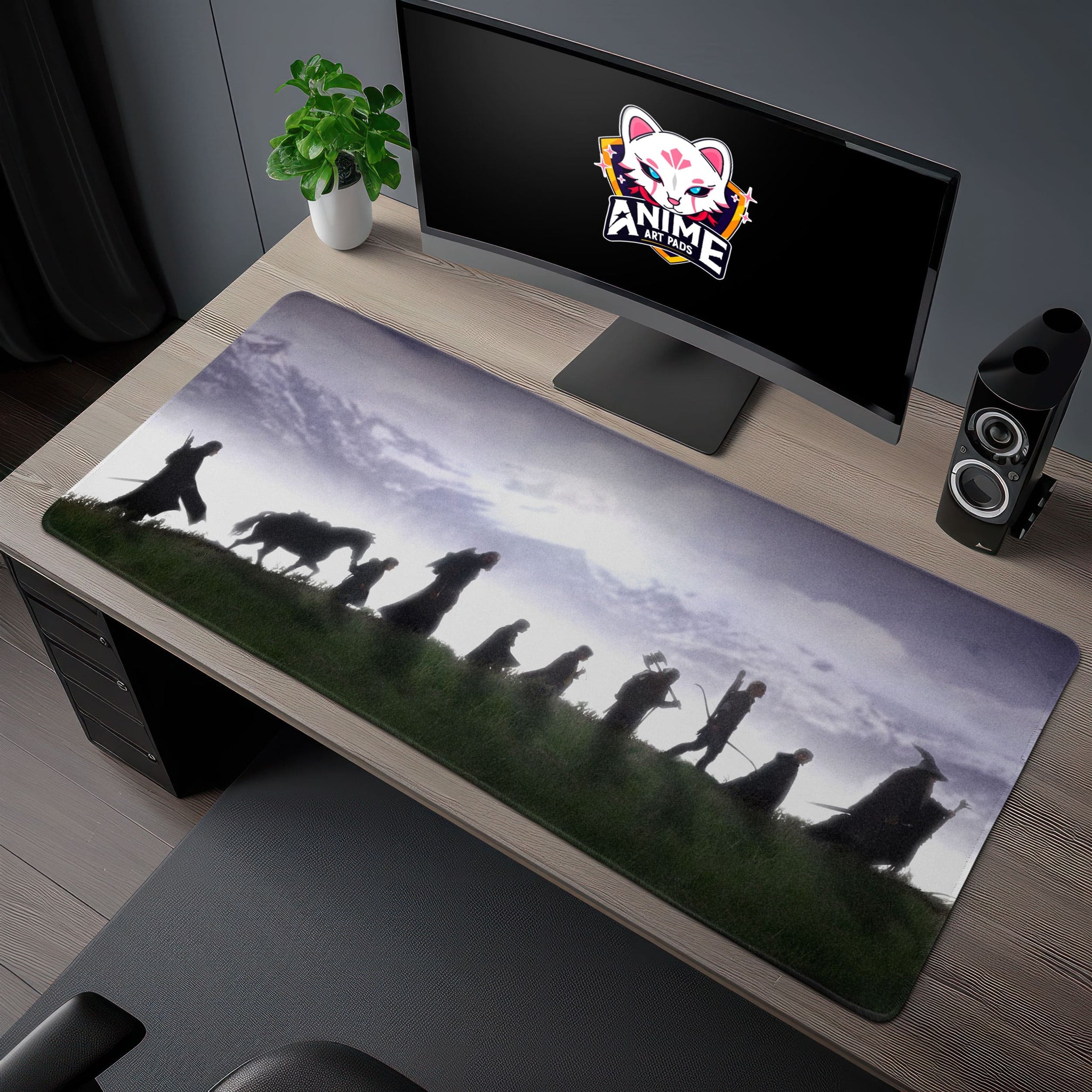 Fellowship Silhouette Desk Mat, Middle-earth Mouse Pad