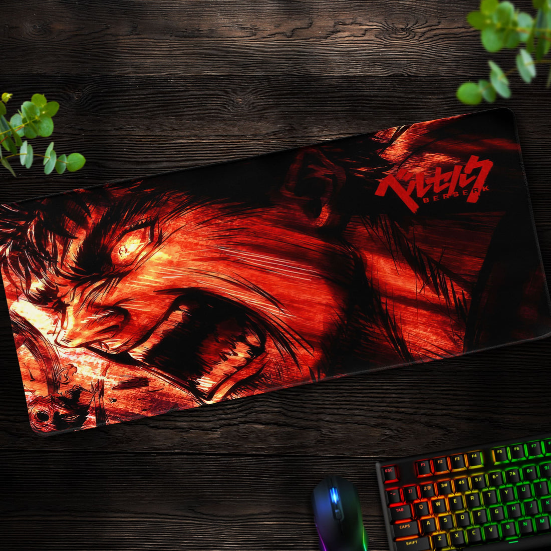 Berserk Guts Rage Desk Mat, Anime Manga Mouse Pad