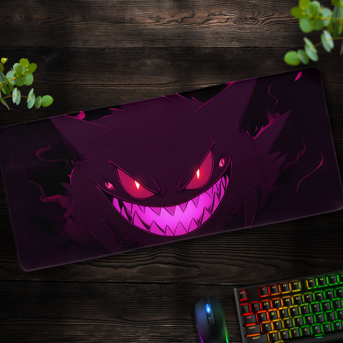 Gengar Shadow Desk Mat, Pokémon Dark Aura Mouse Pad