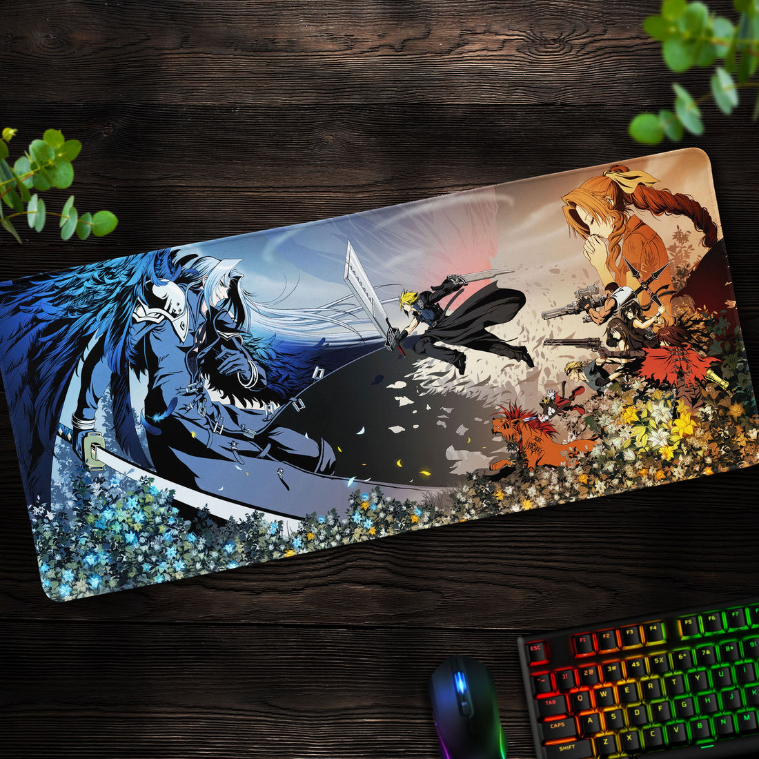 Final Fantasy Showdown Desk Mat, Cloud vs Sephiroth Mouse Pad