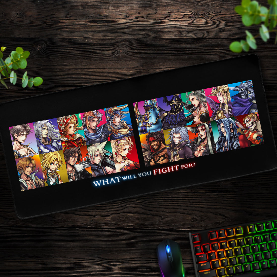 Final Fantasy Heroes vs Villains Desk Mat, Gaming Mouse Pad