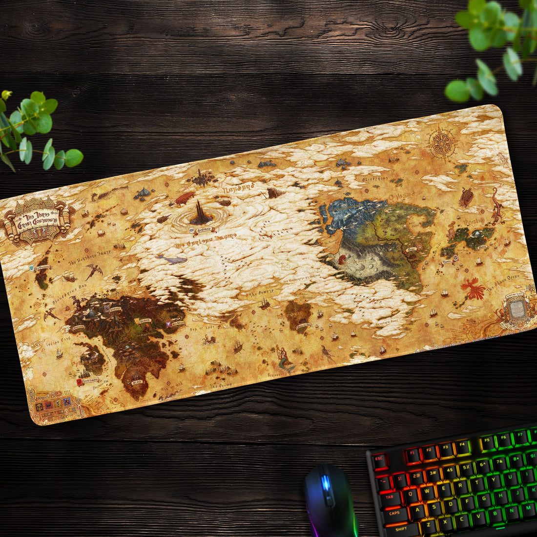 Final Fantasy World Map Desk Mat, Fantasy Adventure Mouse Pad