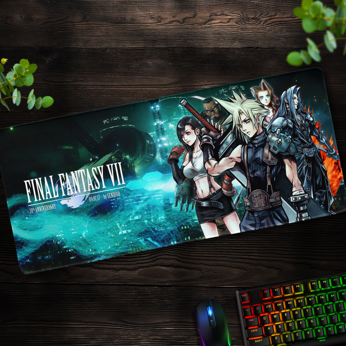 Final Fantasy VII Desk Mat, Cloud & Tifa Mouse Pad