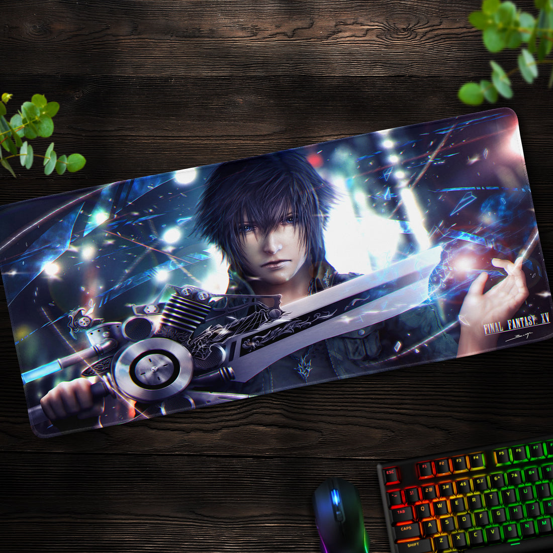 Final Fantasy XV Noctis Blade Desk Mat, Gamer Mouse Pad