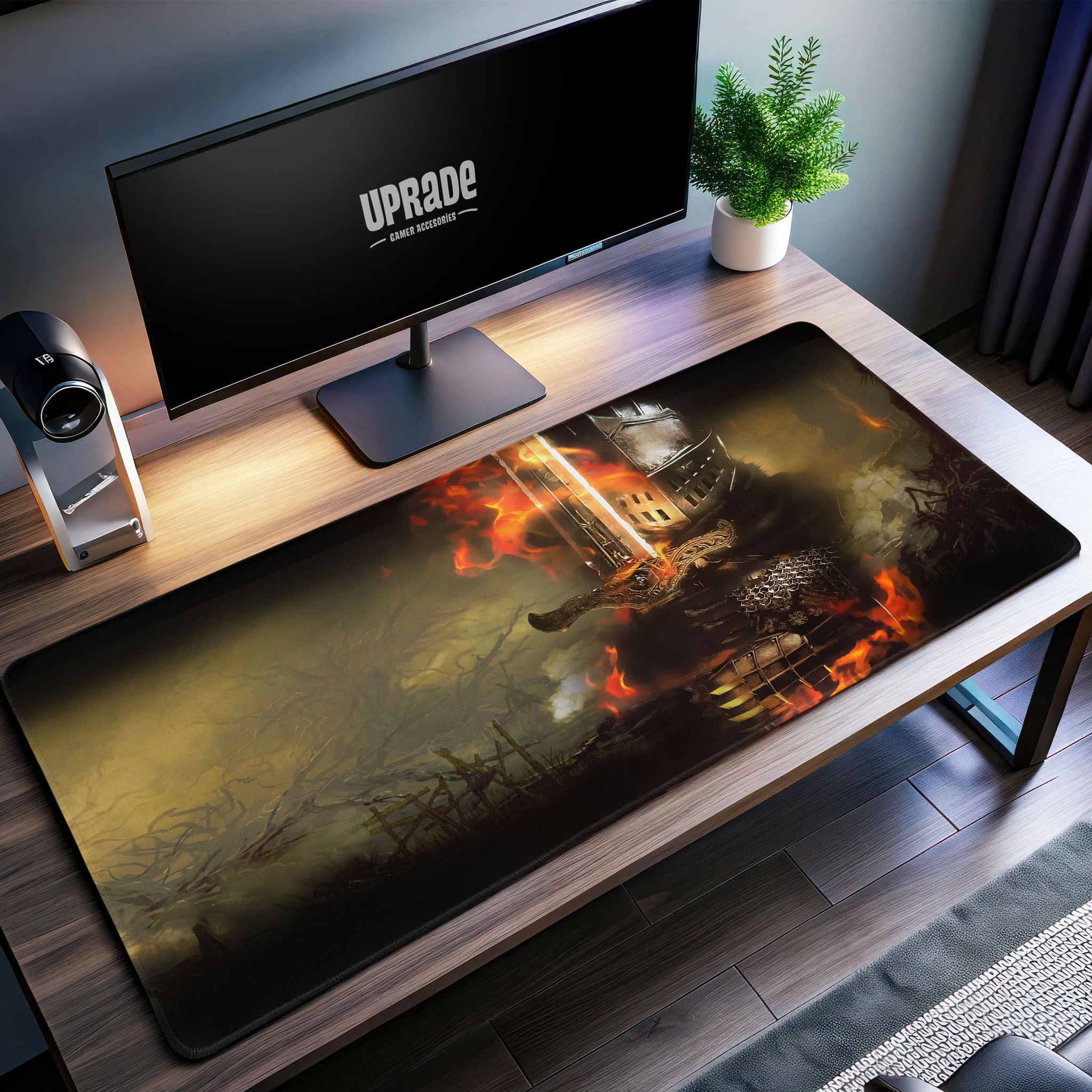 Flames of the Undead Desk Mat, Dark Souls Gaming Mouse Pad