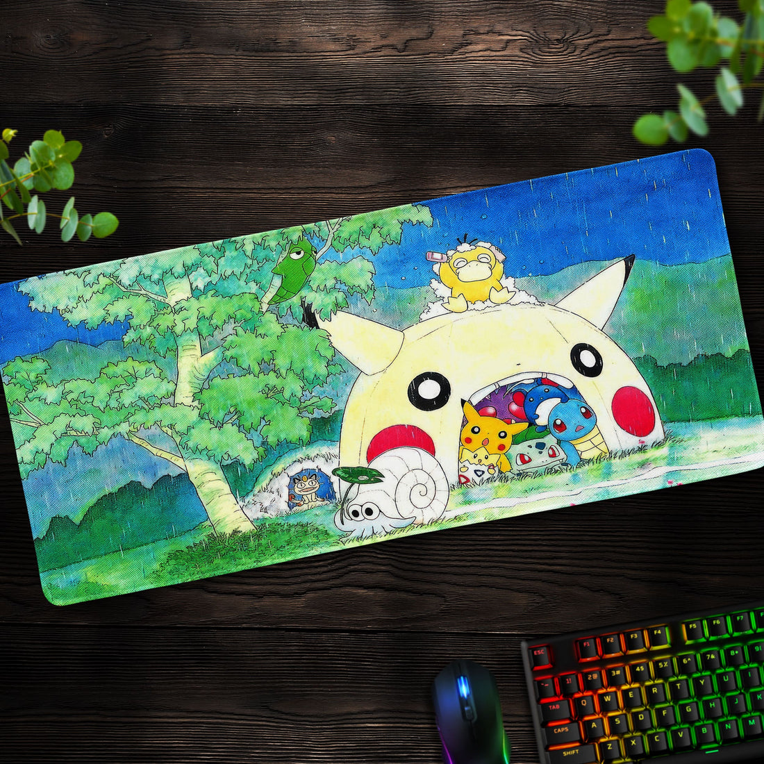 Pokémon Pikachu Tent Desk Mat, Cozy Forest Mouse Pad