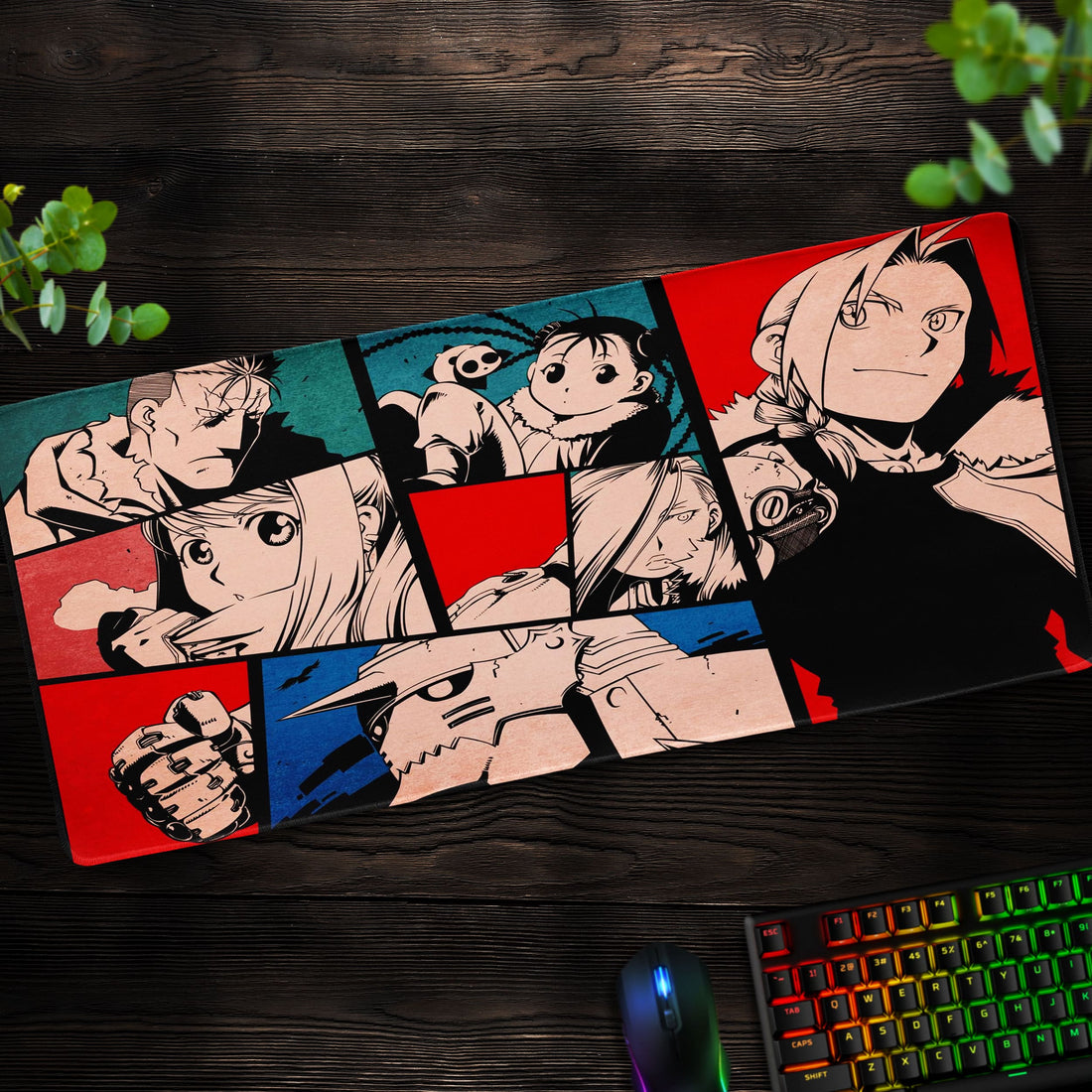 Manga Collage Desk Mat, Fullmetal Mouse Pad