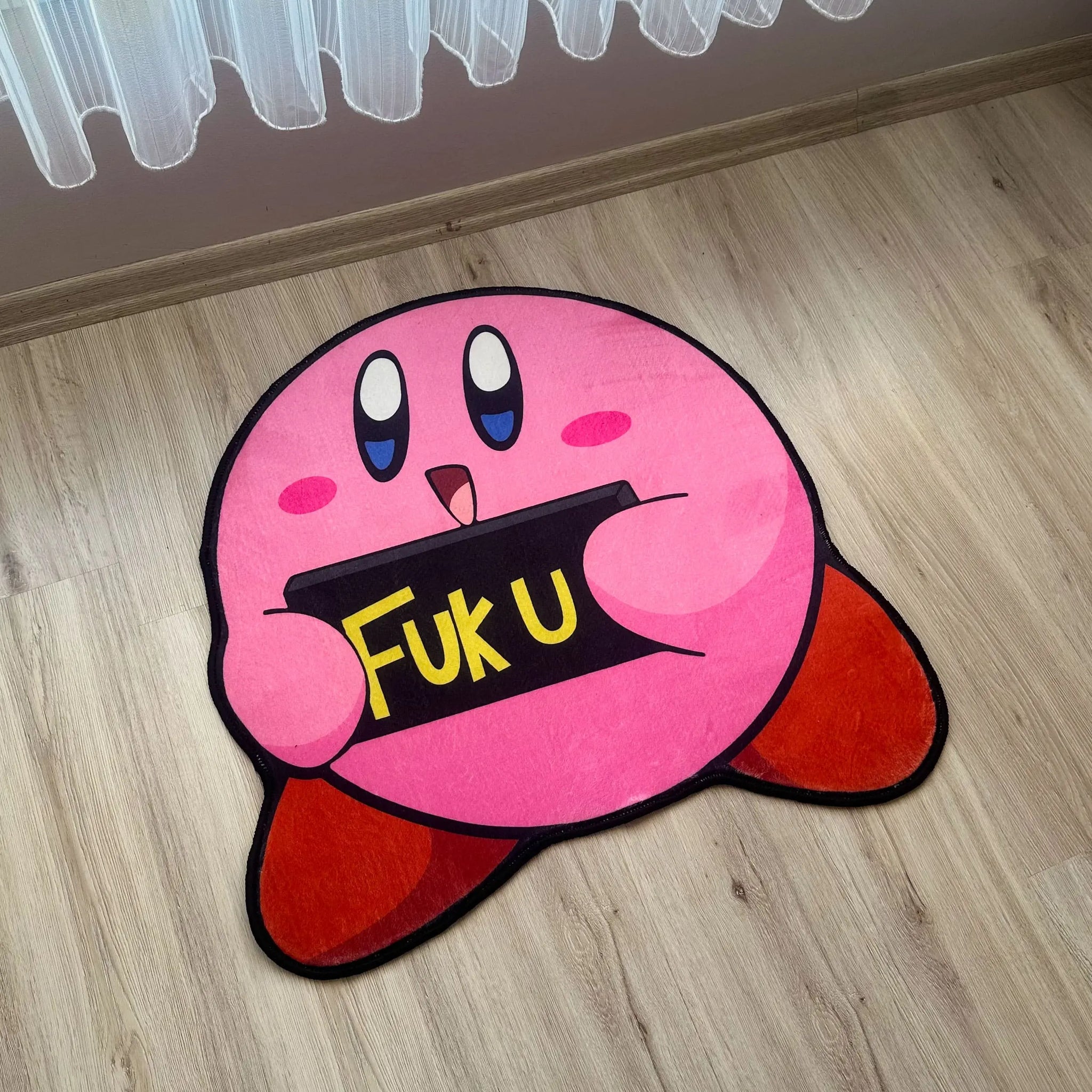 Funny Kirby Rug, Kawaii Anime-Inspired Carpet