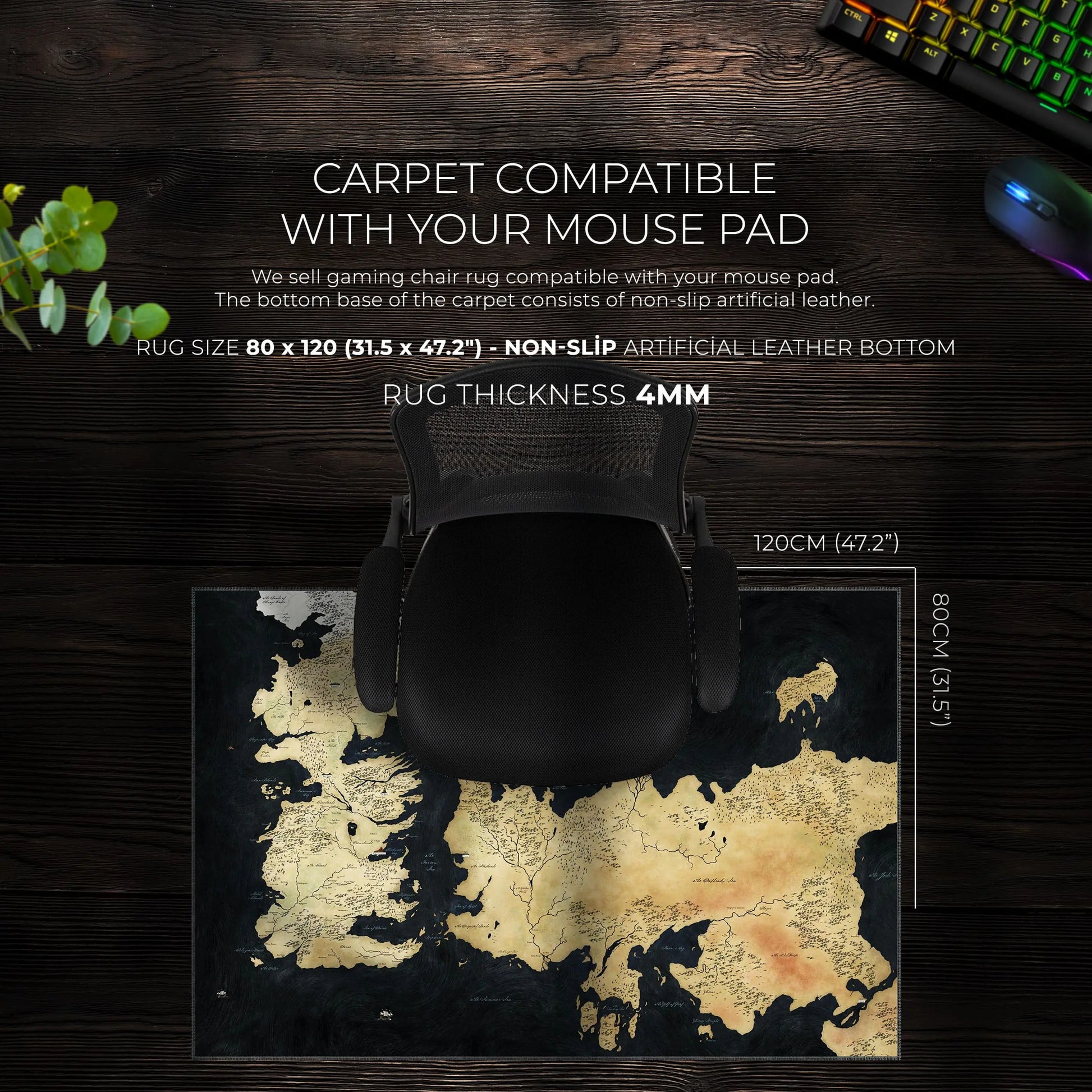 Westeros & Essos Map Desk Mat, Game of Thrones Mouse Pad - Cocoon Markt