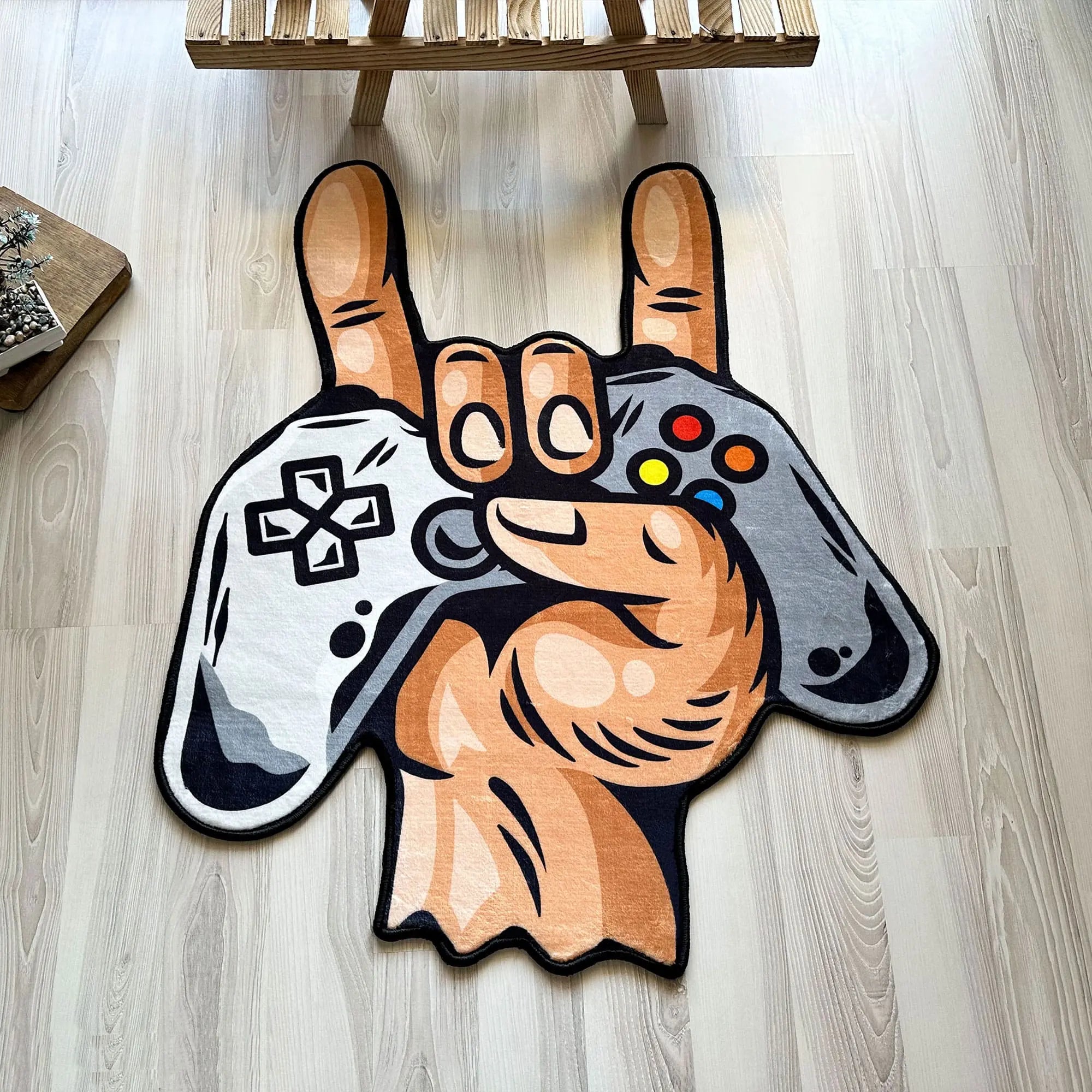 Gamer Hand Controller Rug, Cool Gaming Room Carpet