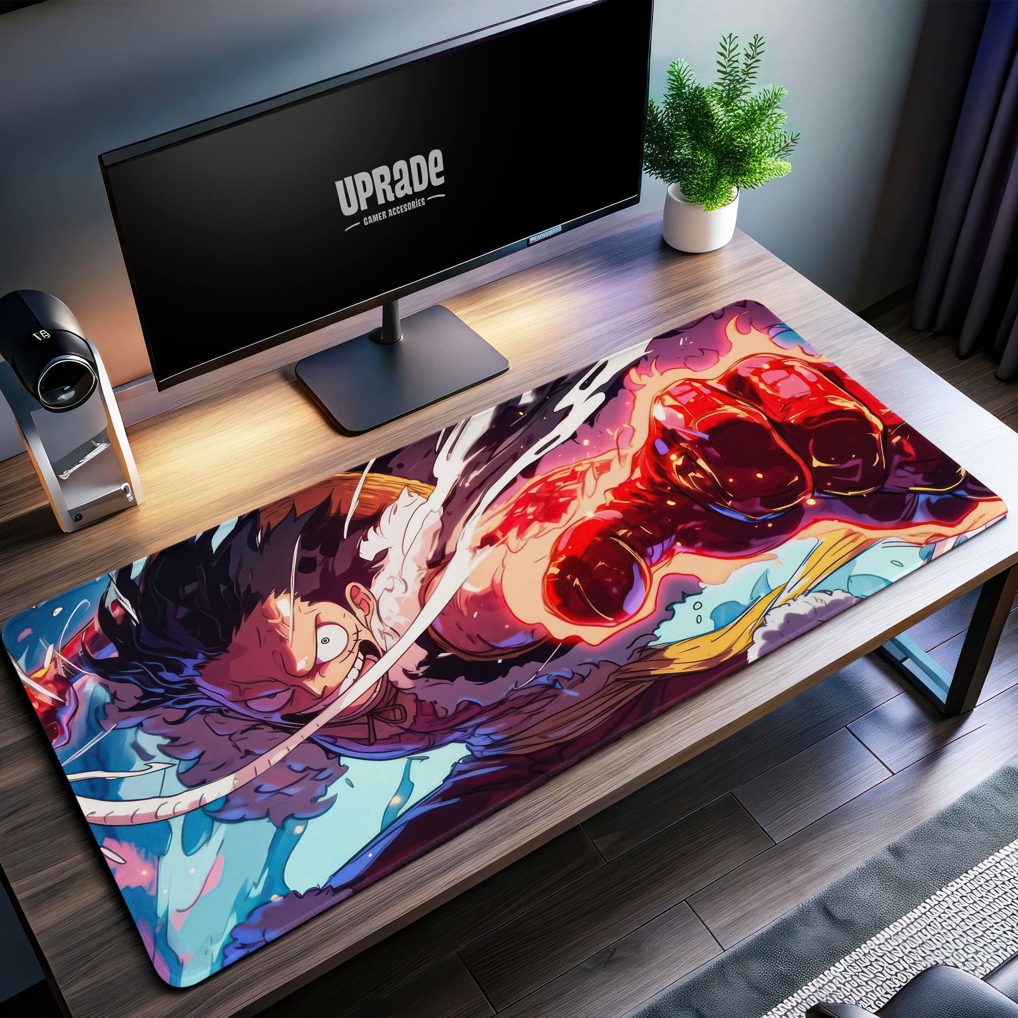 One Piece Gear Fourth Luffy Desk Mat, Red Hawk Mouse Pad