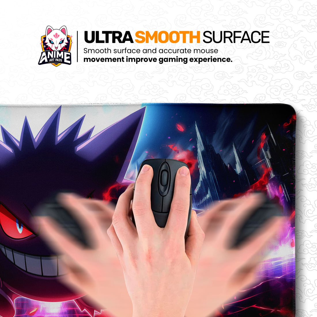 Gengar Shadow Realm Desk Mat, Pokemon Ghost Mouse Pad